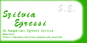 szilvia egressi business card